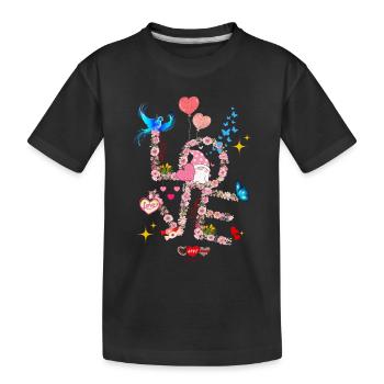 Floral Saint valentin I LOVE you - T-shirt bio Premium Enfant - noir - Devant