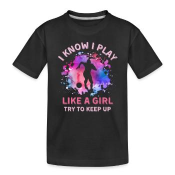 Footballeuse féminine - T-shirt bio Premium Enfant - noir - Devant