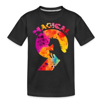 MAGICAL 9. GEBURTSTAG EINHORN - Kinder Premium Bio T-Shirt - Schwarz - Vorne