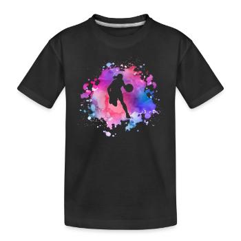 Women Basketball Girl - Kids' Premium Organic T-Shirt - black - Front