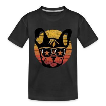 Drôle de chien Frenchie disant Bulldog Bulldog Bulldog - T-shirt bio Premium Enfant - noir - Devant