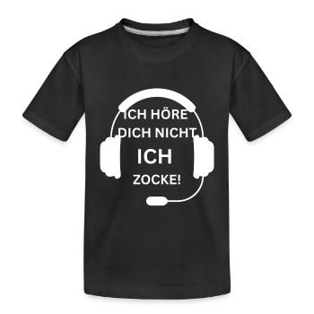 Entspannt Zocken geht hiermit! - Kinder Premium Bio T-Shirt - Schwarz - Vorne
