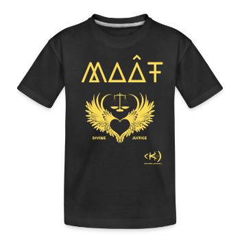 KAMA SOUL MA'AT Winged Heart Gold - Kids' Premium Organic T-Shirt - black - Front