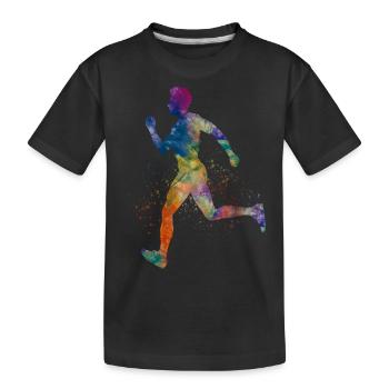 Athlete runner - Kids' Premium Organic T-Shirt - black - Front