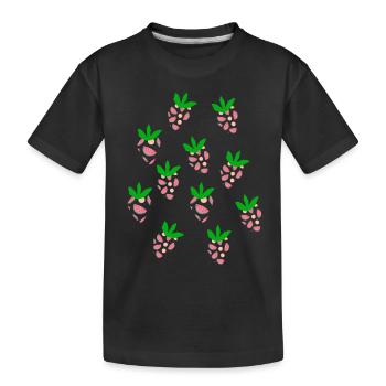 Melone oder Erdbeere? - Kinder Premium Bio T-Shirt - Schwarz - Vorne