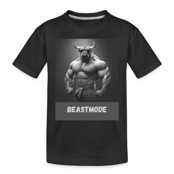 Fitness/Bodybuilding Clothing Bull Design - Kinder Premium Bio T-Shirt - Schwarz - Vorne