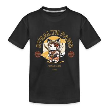 Stealth-Pfoten - Kinder Premium Bio T-Shirt - Schwarz - Vorne