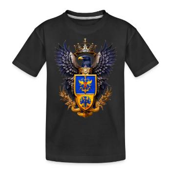 Aigle avec armoiries - T-shirt bio Premium Enfant - noir - Devant
