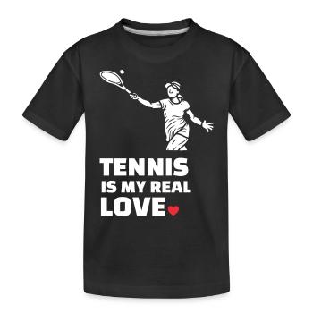 Ich Liebe Tennis - Kinder Premium Bio T-Shirt - Schwarz - Vorne