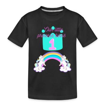 Magical Unicorn Birthday Celebration 1y - Kids' Premium Organic T-Shirt - black - Front
