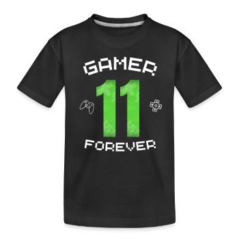Gamer Forever Birthday 11 ans de jeu - T-shirt bio Premium Enfant - noir - Devant