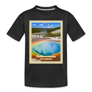 Parc national de Yellowstone - T-shirt bio Premium Enfant - noir - Devant