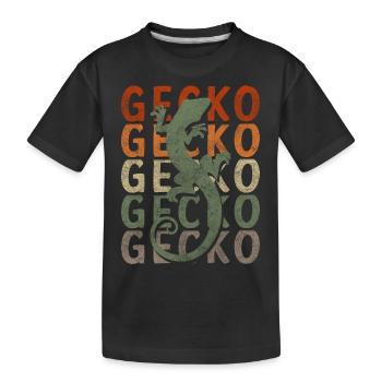 Geckos Tropen Haustier - Kinder Premium Bio T-Shirt - Schwarz - Vorne