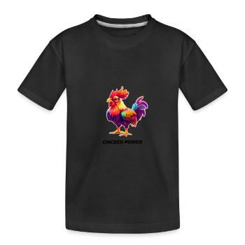 CHICKEN POWER - Kids' Premium Organic T-Shirt - black - Front