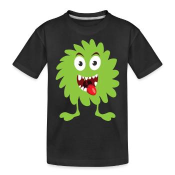 Monstre moelleux vert - T-shirt bio Premium Enfant - noir - Devant