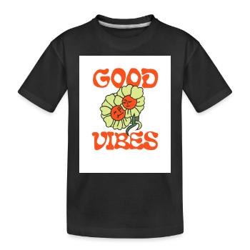 Orange Light Green Typecentric Psychedelic - Kinder Premium Bio T-Shirt - Schwarz - Vorne