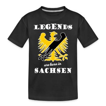 Legends of Saxony - Kinder Premium Bio T-Shirt - Schwarz - Vorne