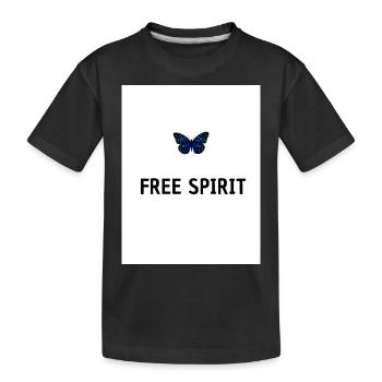Blue Modern Butterfly Quote T shirt - Kids' Premium Organic T-Shirt - black - Front