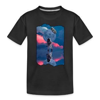 Space astronaut Tardigrade water bear - Kids' Premium Organic T-Shirt - black - Front