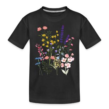 Prairie d’été - T-shirt bio Premium Enfant - noir - Devant