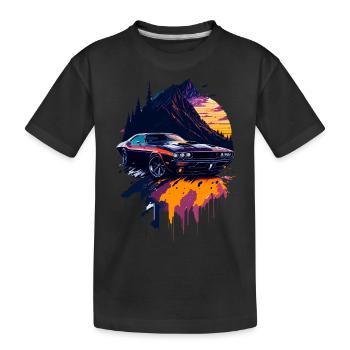 Klassischer Sportwagen - Kinder Premium Bio T-Shirt - Schwarz - Vorne