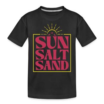 Sun Salt Sand, Sommer Sonne Strand Meer Urlaub Fun - Kinder Premium Bio T-Shirt - Schwarz - Vorne