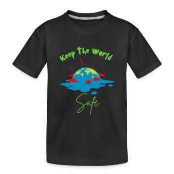 Klima Earthday Umweltschutz - Kinder Premium Bio T-Shirt - Schwarz - Vorne