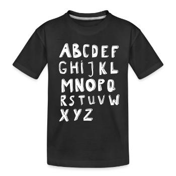 Alphabet Druckbuchstaben - Kinder Premium Bio T-Shirt - Schwarz - Vorne