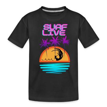 Surf Live - Kids' Premium Organic T-Shirt - black - Front
