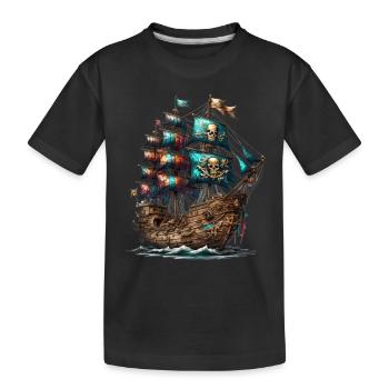 Bateau pirate - T-shirt bio Premium Enfant - noir - Devant