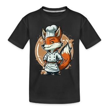 Die Küche der Füchse - Kinder Premium Bio T-Shirt - Schwarz - Vorne
