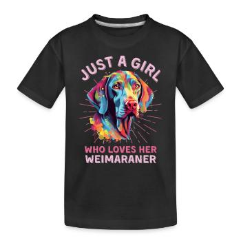 Amoureux du Braque de Weimar Art coloré - T-shirt bio Premium Enfant - noir - Devant