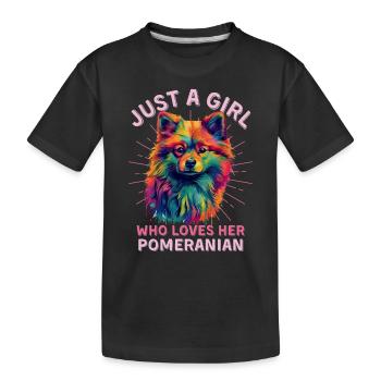 Miniature Spitz Lovers Art Spitz miniature coloré - T-shirt bio Premium Enfant - noir - Devant