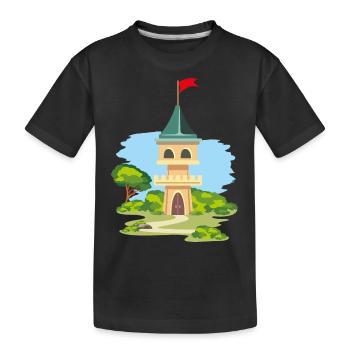 Karikaturhaftes Schloss - Kinder Premium Bio T-Shirt - Schwarz - Vorne