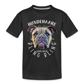 HUNDEHAARE sind mein BLING BLING - Hund Hunde - Kinder Premium Bio T-Shirt - Schwarz - Vorne