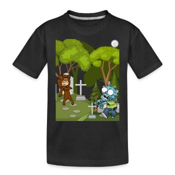 Cimetière des zombies - T-shirt bio Premium Enfant - noir - Devant