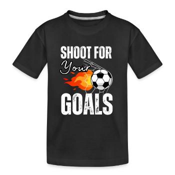 Shoot For Your Goals Football Motivation Inspiration - Kids' Premium Organic T-Shirt - black - Front