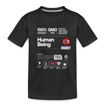 SEI MENSCH 100% ESSERE UMANI - Kinder Premium Bio T-Shirt - Schwarz - Vorne