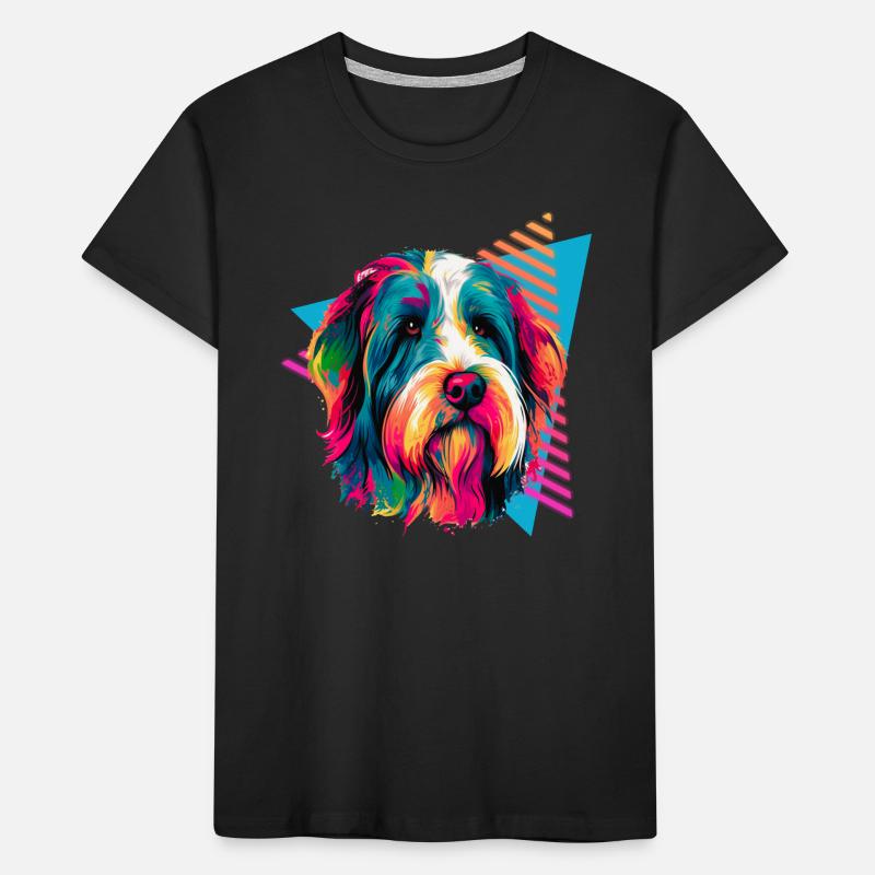 Bearded Collie 80s Style Kids' Premium Organic T-Shirt