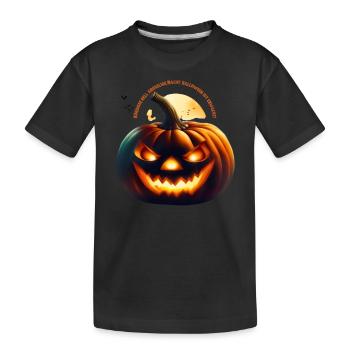 Halloween Kürbis Sprüche Grusel Fledermaus - Kinder Premium Bio T-Shirt - Schwarz - Vorne