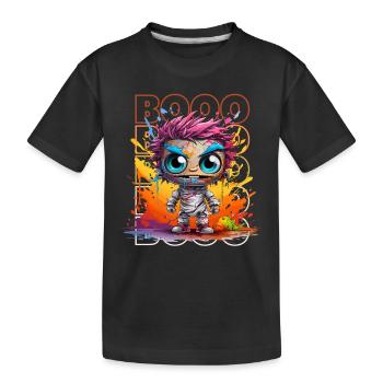 Chibi Shuffle & Booo! T-shirt Zombie loufoque ! - T-shirt bio Premium Enfant - noir - Devant