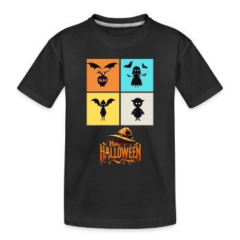 Quartett der Schrecken: Eine Halloween-Collage - Kinder Premium Bio T-Shirt - Schwarz - Vorne