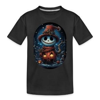 James the Friendly Halloween Snowman - Kids' Premium Organic T-Shirt - black - Front