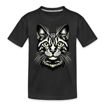 KatzengesichtKatze, Katzengesicht, Schnurren - Kinder Premium Bio T-Shirt - Schwarz - Vorne
