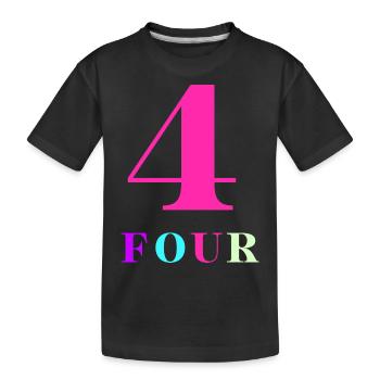 Four-4e anniversaire - T-shirt bio Premium Enfant - noir - Devant