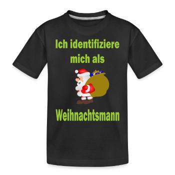 Weihnachtsmann Identität - Version 2 - Kinder Premium Bio T-Shirt - Schwarz - Vorne