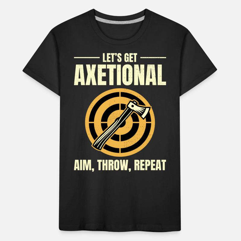 Axe axe de lancer Bullseye Aim Throw Repeat T-shirt bio Premium Enfant