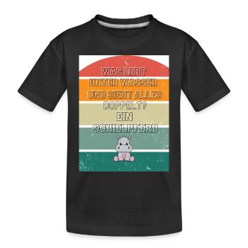Retro Nilpferd - Kinder Premium Bio T-Shirt - Schwarz - Vorne