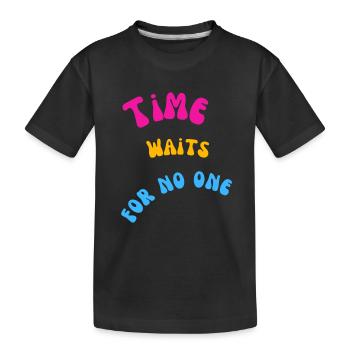 Time - Kinder Premium Bio T-Shirt - Schwarz - Vorne