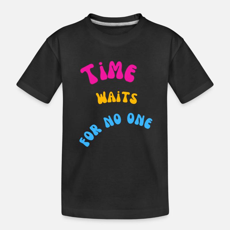 Time - Kids' Premium Organic T-Shirt - black